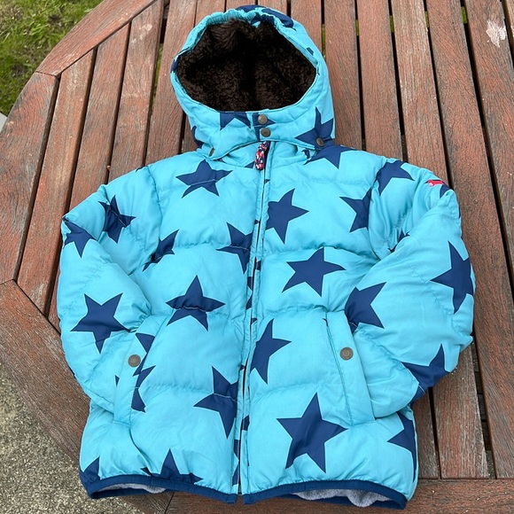 Mini Boden Other - Blue Stars Mini Boden Snow Puffer Jacket 5-6 Year old